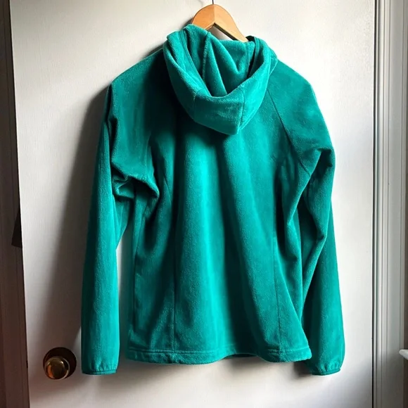 Columbia Teal Hooded Fleece Teddy Jacket Zip up Hoodie sz M for Spring Warmth! - Picture 4 of 11